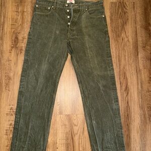Vintage Levi’s 501 Men’s Jeans 35x34  Olive Green Button Fly Mexico Button Fly